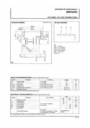 M68762SH Datasheet PDF MITSUBISHI ELECTRIC 