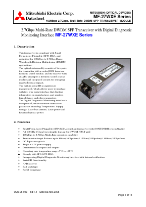 MF-27WXE-M31ZA520 Datasheet PDF MITSUBISHI ELECTRIC 