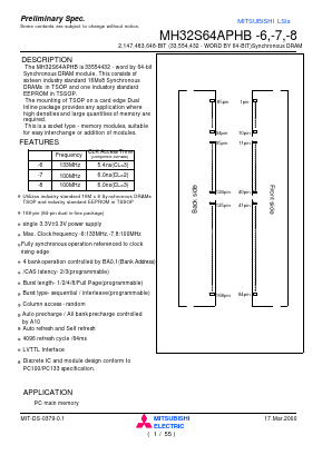 MH32S64APHB-8 Datasheet PDF MITSUBISHI ELECTRIC 