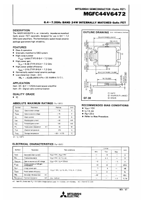 MGFC44V6472 Datasheet PDF MITSUBISHI ELECTRIC 