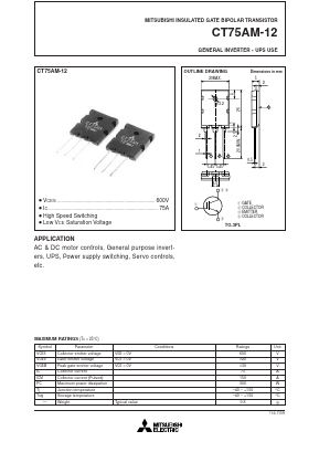 CT75AM-12 Datasheet PDF MITSUBISHI ELECTRIC 