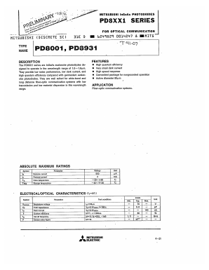 PD8XX1 Datasheet PDF MITSUBISHI ELECTRIC 
