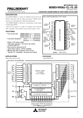 M5M5V4R08J Datasheet PDF MITSUBISHI ELECTRIC 