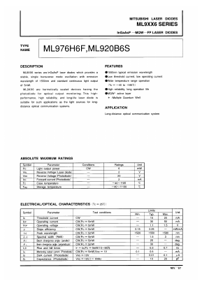 ML976H6F Datasheet PDF MITSUBISHI ELECTRIC 