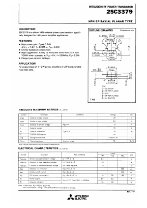 2SC3379 Datasheet PDF MITSUBISHI ELECTRIC 