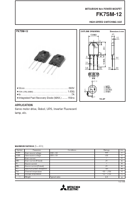 FK7SM-12 Datasheet PDF MITSUBISHI ELECTRIC 