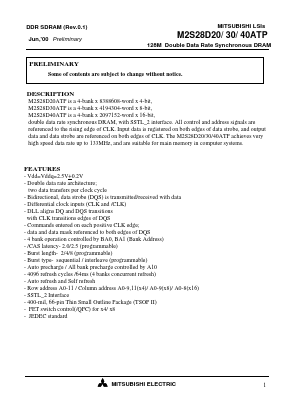 M2S28D20ATP-75 Datasheet PDF MITSUBISHI ELECTRIC 