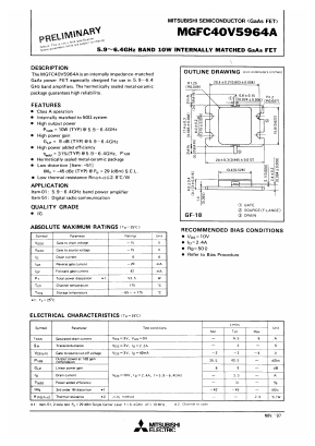 MGFC40V5964A Datasheet PDF MITSUBISHI ELECTRIC 