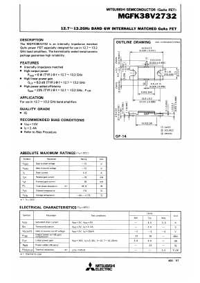 MGFK38V2732 Datasheet PDF MITSUBISHI ELECTRIC 