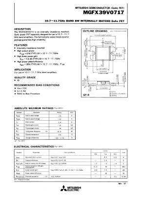 MGFX39V0717 Datasheet PDF MITSUBISHI ELECTRIC 