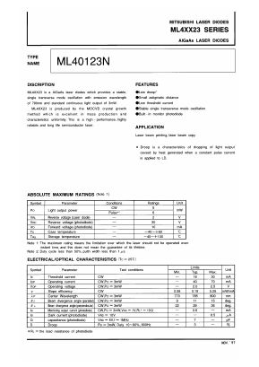ML40123N Datasheet PDF MITSUBISHI ELECTRIC 