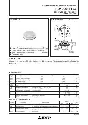 FD1000FH-56 Datasheet PDF MITSUBISHI ELECTRIC 