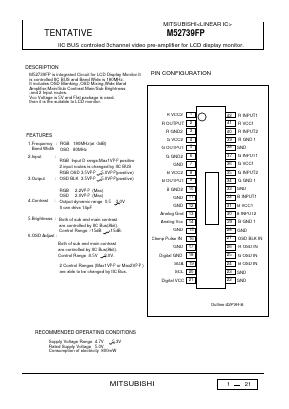 M52739FP Datasheet PDF MITSUBISHI ELECTRIC 