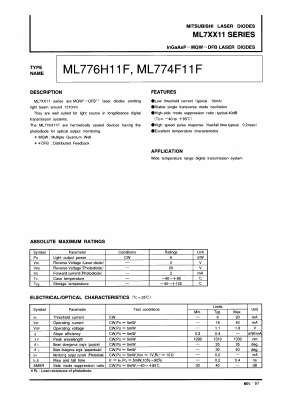 ML774H11F Datasheet PDF MITSUBISHI ELECTRIC 