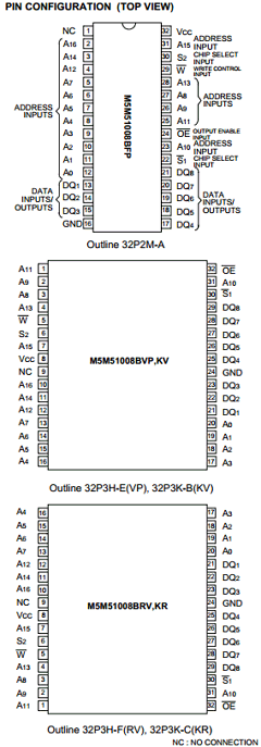 M5M51008BVP-12VL-I Datasheet PDF MITSUBISHI ELECTRIC 