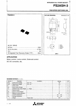 FS2ASH-3 Datasheet PDF MITSUBISHI ELECTRIC 