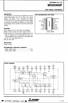 M52036SP Datasheet PDF MITSUBISHI ELECTRIC 