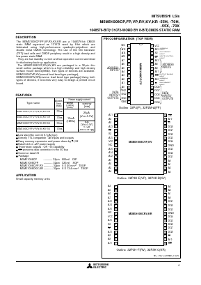 M5M51008CFP-70H Datasheet PDF MITSUBISHI ELECTRIC 