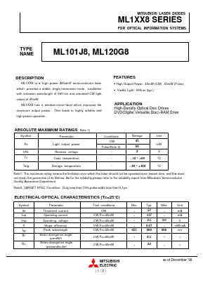 ML1XX8 Datasheet PDF MITSUBISHI ELECTRIC 