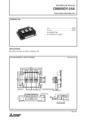 CM600DY-24A Datasheet PDF MITSUBISHI ELECTRIC 