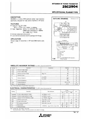C2904 Datasheet PDF MITSUBISHI ELECTRIC 