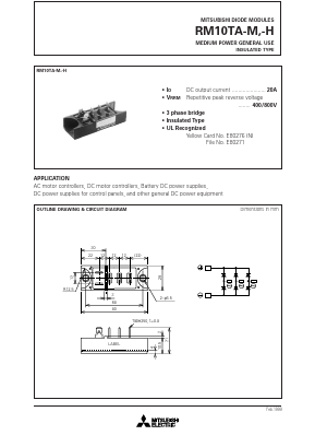 RM10TA-H Datasheet PDF MITSUBISHI ELECTRIC 