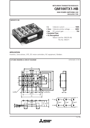 QM100TX1-HB Datasheet PDF MITSUBISHI ELECTRIC 