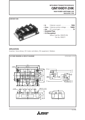 QM100DY-2HK Datasheet PDF MITSUBISHI ELECTRIC 