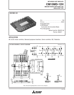 CM15MD-12H Datasheet PDF MITSUBISHI ELECTRIC 