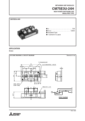 CM75E3U-24H Datasheet PDF MITSUBISHI ELECTRIC 