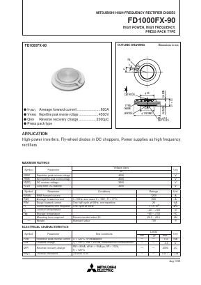 FD1000FX-90 Datasheet PDF MITSUBISHI ELECTRIC 