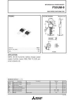 FS5UM-9 Datasheet PDF MITSUBISHI ELECTRIC 