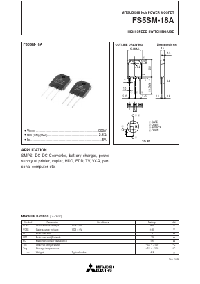 FS5SM-18A Datasheet PDF MITSUBISHI ELECTRIC 