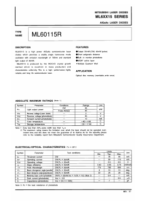 ML6XX15 Datasheet PDF MITSUBISHI ELECTRIC 