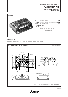 QM75TF-HB Datasheet PDF MITSUBISHI ELECTRIC 