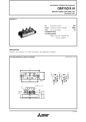 QM15DX-H Datasheet PDF MITSUBISHI ELECTRIC 