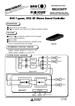 M62436FP Datasheet PDF MITSUBISHI ELECTRIC 