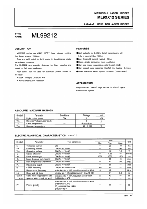 ML9XX12 Datasheet PDF MITSUBISHI ELECTRIC 