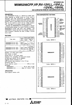 M5M5256CVP-15VXL Datasheet PDF MITSUBISHI ELECTRIC 
