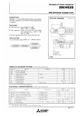 2SC4525 Datasheet PDF Mitsumi