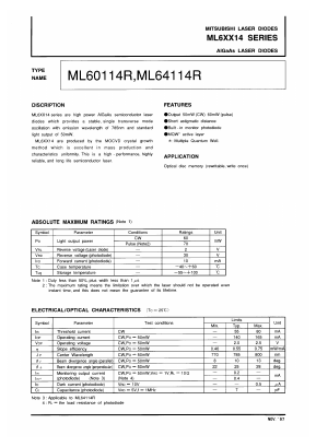 ML60114R Datasheet PDF Mitsumi