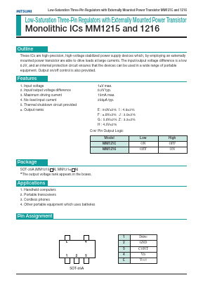 MM1216GN Datasheet PDF Mitsumi