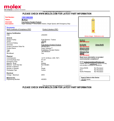 1301260209 Datasheet PDF Molex Connectors