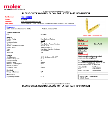 1301260236 Datasheet PDF Molex Connectors