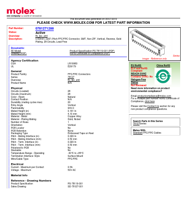 78127-1408 Datasheet PDF Molex Connectors