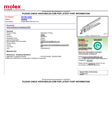 0621004300 Datasheet PDF Molex Connectors