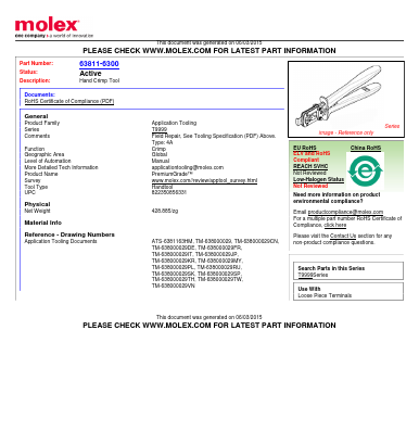 63811-6300 Datasheet PDF Molex Connectors
