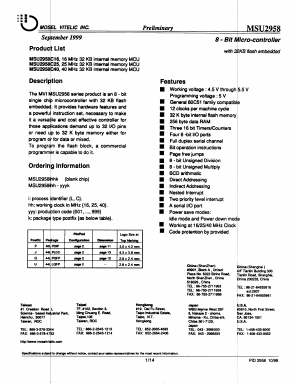 MSU2958C40 Datasheet PDF Mosel Vitelic Corporation 