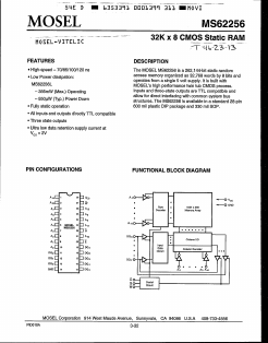 MS62256L-85FC Datasheet PDF Mosel Vitelic Corporation 