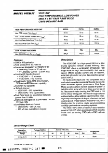 V53C104FK70 Datasheet PDF Mosel Vitelic Corporation 